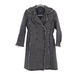 Strenesse Gabriele Strehle Angora Wool Peacoat Womens 8 Black White Vintage 90's